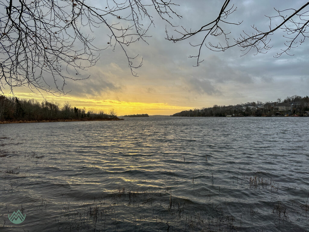 sunrise over a lake